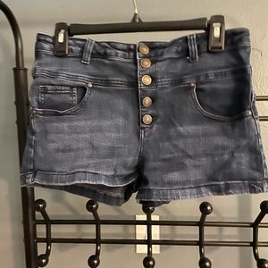Size 12 button fly high waisted jean shorts